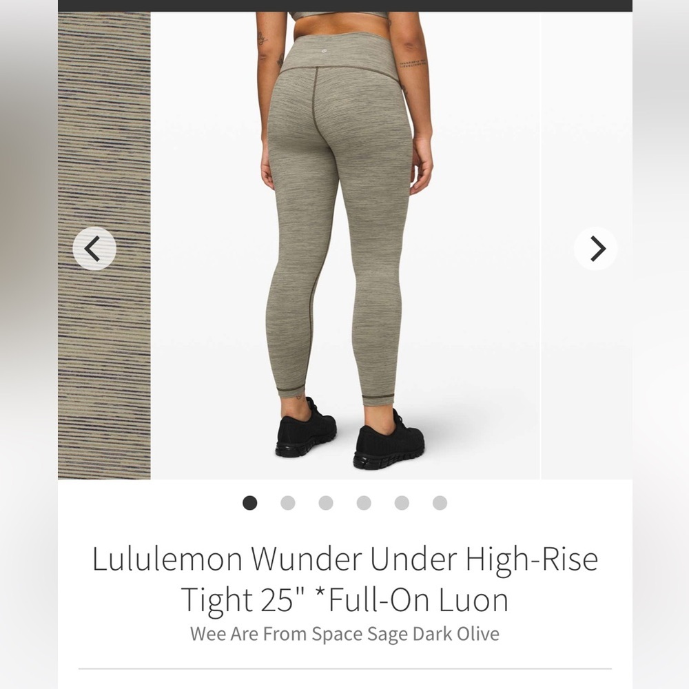 Lululemon wunder under green leggings
